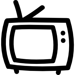 contorno desenhado à mão na tv Ícone