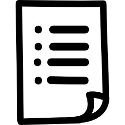 lista símbolo dibujado a mano de papel icono