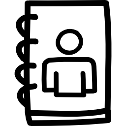 simbolo disegnato a mano del libro utente icona