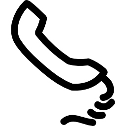 Telephone auricular hand drawn outline icon