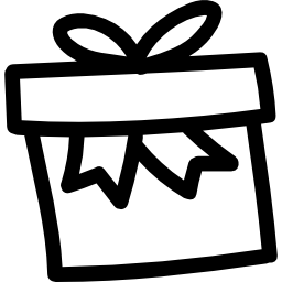 Подарочная коробка рисованной наброски иконка