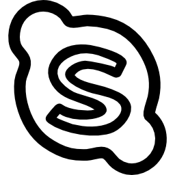 Skype hand drawn logo outline icon