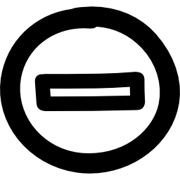 円の中のマイナス記号手描きの輪郭 icon