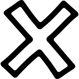 Delete hand drawn cross symbol outline icon
