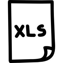 xls excel-bestand met de hand getekend interface-symbool icoon