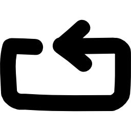segno disegnato a mano freccia indietro icona