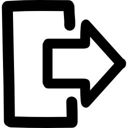 Exit hand drawn interface symbol icon