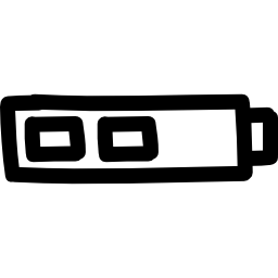 batterie zwei drittel status hand gezeichnete kontur icon