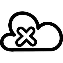 eliminar símbolo de interfaz dibujado a mano de archivo en la nube icono