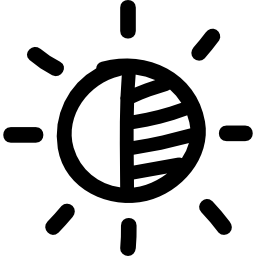 signe de bouton dessiné main lumineux Icône
