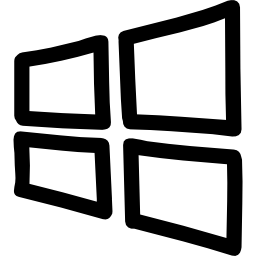 Windows hand drawn logo outline icon