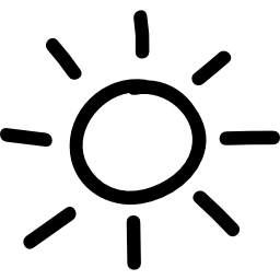 słońce ręcznie rysowane symbol ikona