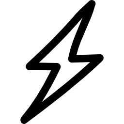 Thunder bolt hand drawn shape outline icon