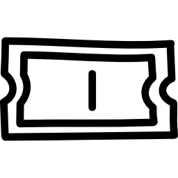 boleto de contorno dibujado a mano icono