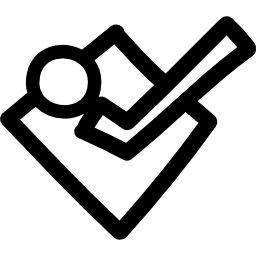 foursquare hand getekend logo omtrek icoon