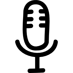 Microphone hand drawn voice interface symbol outline icon