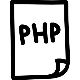 php-bestand met de hand getekend interface-symbool icoon