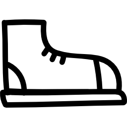 profilo disegnato a mano della scarpa da tennis icona