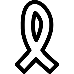 Cancer ribbon hand drawn outline icon