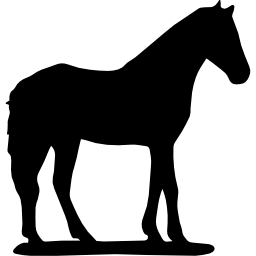 silhouette de côté noir cheval Icône