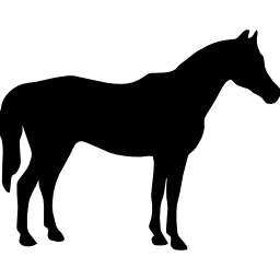cheval silhouette noire face à droite Icône
