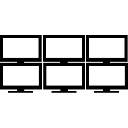 gruppo di schermate di sei monitor icona