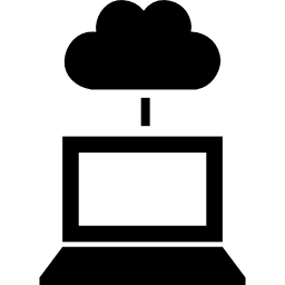 połączenie między komputerem a chmurą ikona