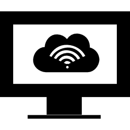 symbole de signal internet ordinateur sur un moniteur Icône