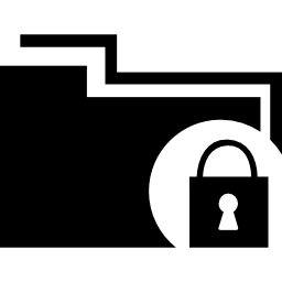 Data locked interface symbol of a folder with a closed padlock icon