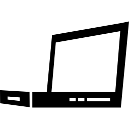 Laptop in side view perspective icon