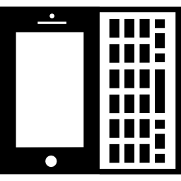 tablet ou telefone com teclado Ícone