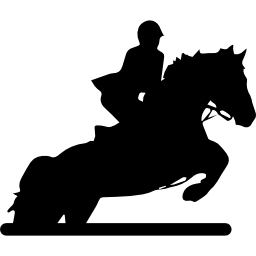 caballo de carreras con jockey icono