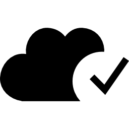 Cloud with verification sign icon