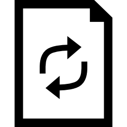 円の中に矢印の付いたファイル シンボル icon