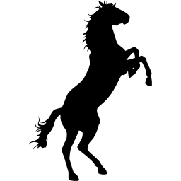 silhouette noire de cheval sauvage Icône
