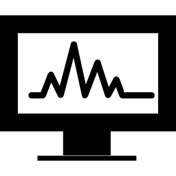 Analytics chart on a monitor screen icon