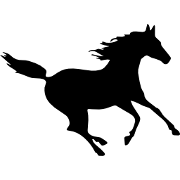 silhueta de cavalo preto correndo rápido Ícone