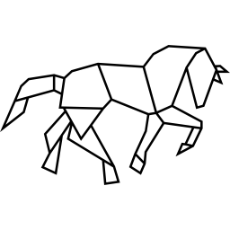 Horse shape of polygonal shapes icon
