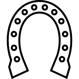 Horseshoe outline with many holes icon