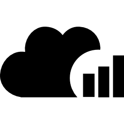 Cloud chart of bars icon