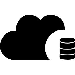 Cloud with data on server icon