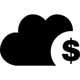 nube con signo de dólar icono