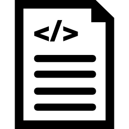 documento con il simbolo dell'interfaccia del codice icona