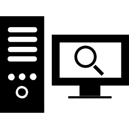 Символ интерфейса поиска компьютера иконка