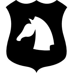 testa di cavallo su uno scudo icona