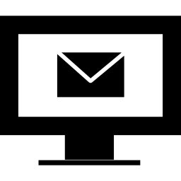 computer e-mail op beeldscherm interface-symbool icoon