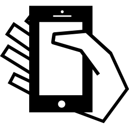 telefoon in een hand icoon