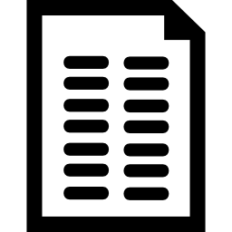 두 열의 텍스트 줄이있는 문서 icon