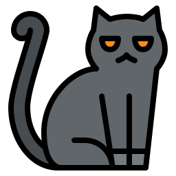 Черный кот иконка