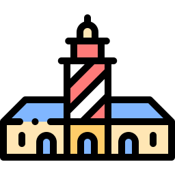 Green point lighthouse icon